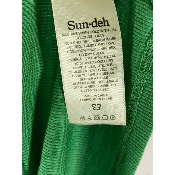 SUN-DEH Women's Dark Green Sweetheart Neck Adjustable Strap Ribbed Crop Top SZ S - Picture 8 of 10